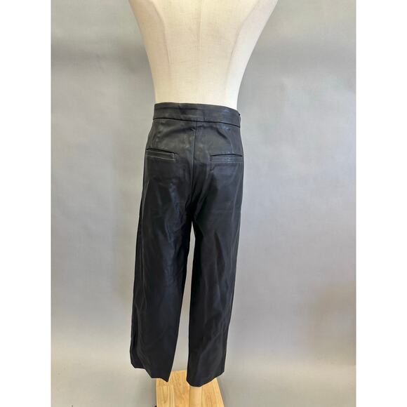 Banana Republic black faux leather pleated front ankle pants Size 4 mid rise - Picture 12 of 15